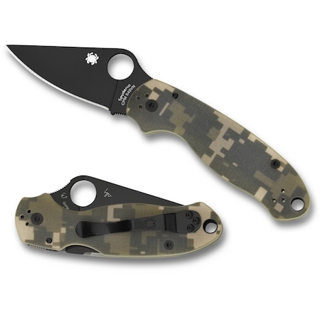 Spyderco 2024 Spyderco Para 3 G-10 Camo Black Blade Plain SPY-C223GPCMOBK